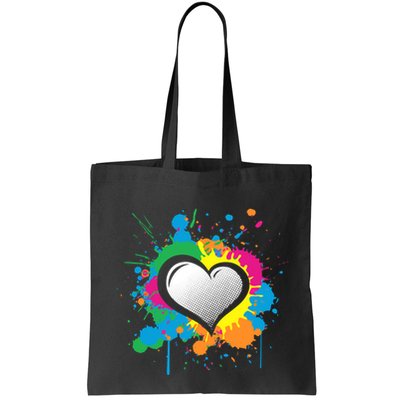 Unique Love Heart Multi Color Paint Splash Splatter Bag