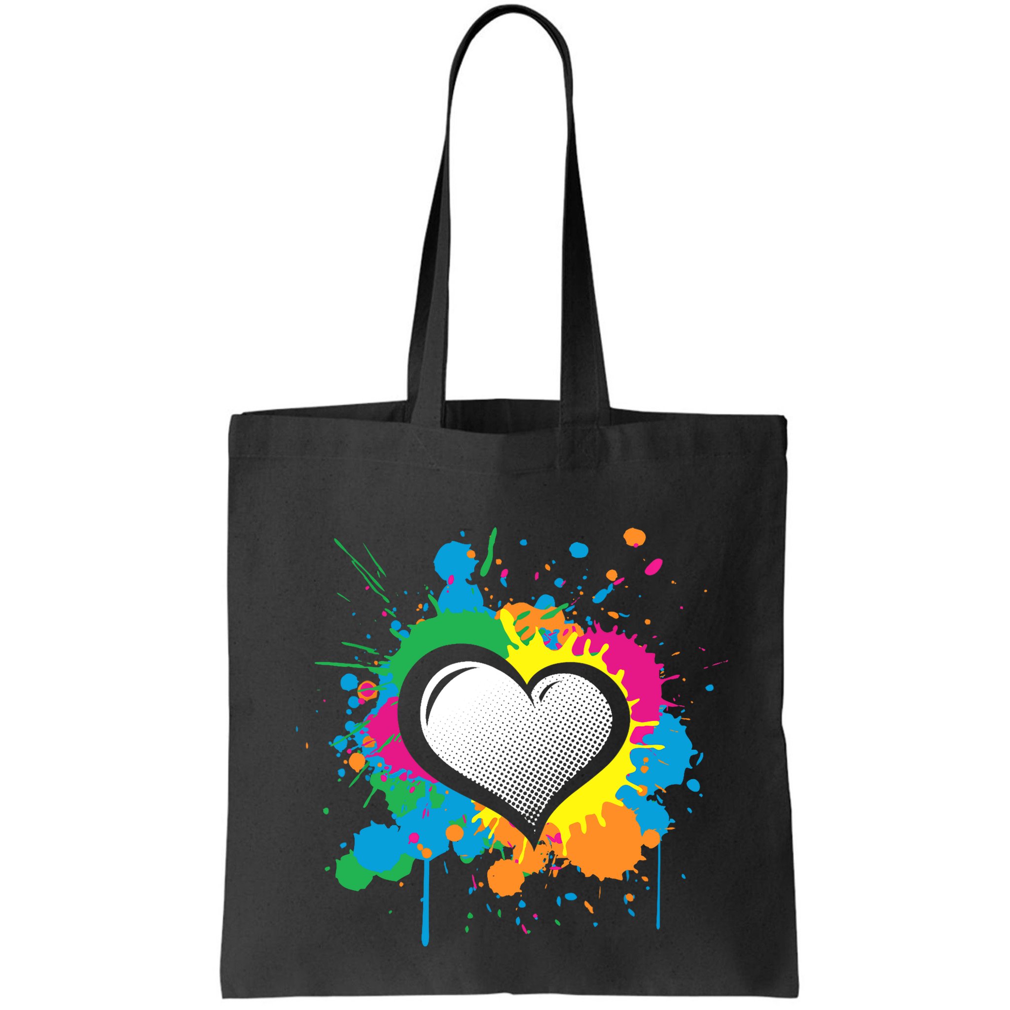 Unique Love Heart Multi Color Paint Splash Splatter Bag