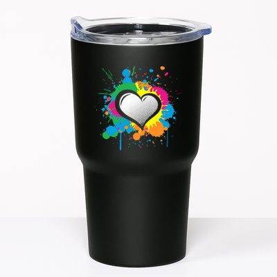 Unique Love Heart Multi Color Paint Splash Splatter Tumbler