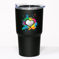 Unique Love Heart Multi Color Paint Splash Splatter Tumbler