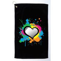 Unique Love Heart Multi Color Paint Splash Splatter Golf Towel