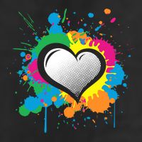 Unique Love Heart Multi Color Paint Splash Splatter Golf Towel