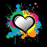 Unique Love Heart Multi Color Paint Splash Splatter Toddler T-Shirt