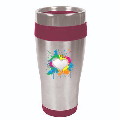 Unique Love Heart Multi Color Paint Splash Splatter 16oz Travel Tumbler