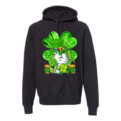 Unicorn Leprechaun Lepricorn Shamrock St Patricks Day Premium Hoodie