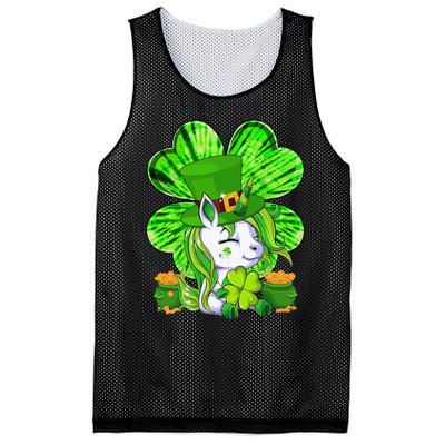 Unicorn Leprechaun Lepricorn Shamrock St Patricks Day Mesh Reversible Basketball Jersey Tank