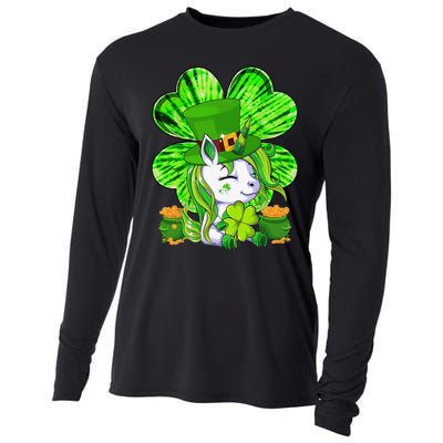 Unicorn Leprechaun Lepricorn Shamrock St Patricks Day Cooling Performance Long Sleeve Crew