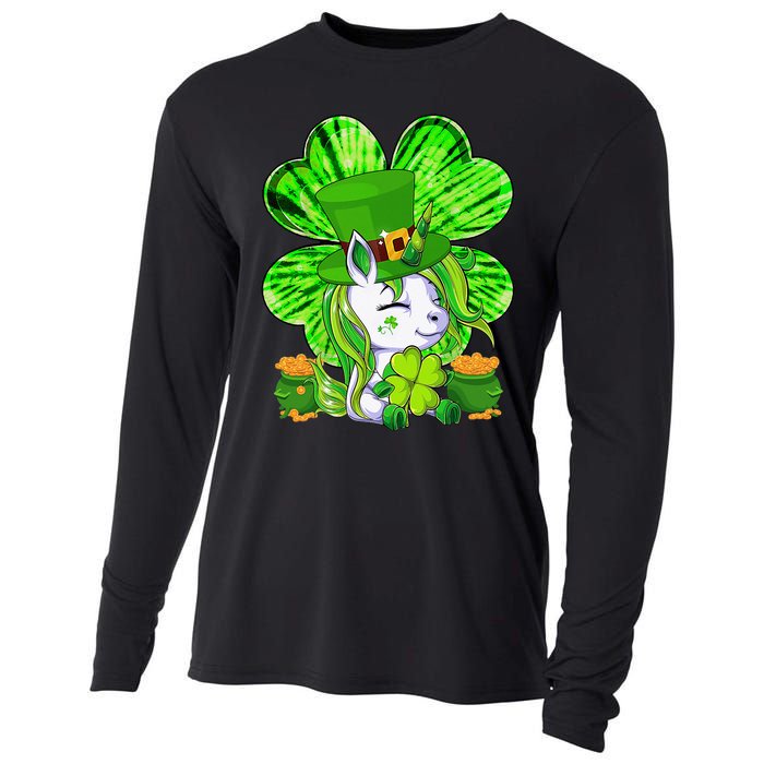 Unicorn Leprechaun Lepricorn Shamrock St Patricks Day Cooling Performance Long Sleeve Crew