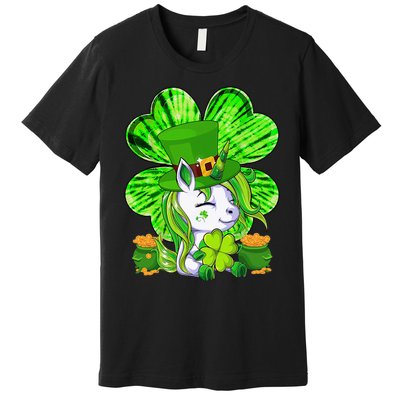 Unicorn Leprechaun Lepricorn Shamrock St Patricks Day Premium T-Shirt