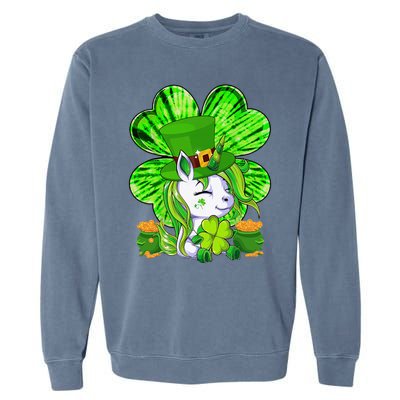 Unicorn Leprechaun Lepricorn Shamrock St Patricks Day Garment-Dyed Sweatshirt