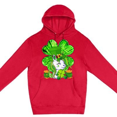 Unicorn Leprechaun Lepricorn Shamrock St Patricks Day Premium Pullover Hoodie