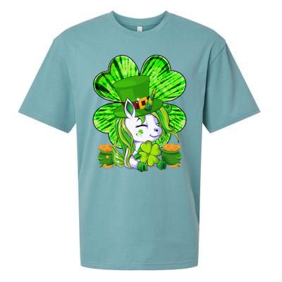 Unicorn Leprechaun Lepricorn Shamrock St Patricks Day Sueded Cloud Jersey T-Shirt