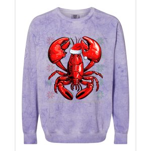 Ugly Lobster Lover Wearing Santa Hat Xmas Lobster Christmas Colorblast Crewneck Sweatshirt