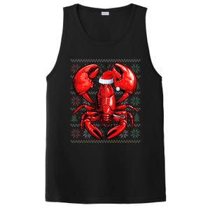 Ugly Lobster Lover Wearing Santa Hat Xmas Lobster Christmas PosiCharge Competitor Tank