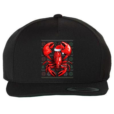 Ugly Lobster Lover Wearing Santa Hat Xmas Lobster Christmas Wool Snapback Cap