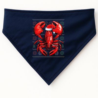Ugly Lobster Lover Wearing Santa Hat Xmas Lobster Christmas USA-Made Doggie Bandana