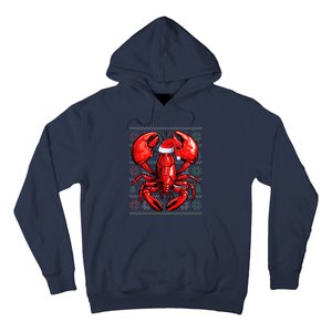 Ugly Lobster Lover Wearing Santa Hat Xmas Lobster Christmas Hoodie