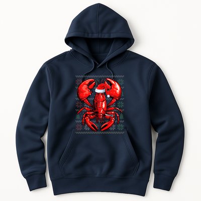 Ugly Lobster Lover Wearing Santa Hat Xmas Lobster Christmas Hoodie