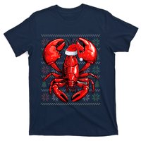 Ugly Lobster Lover Wearing Santa Hat Xmas Lobster Christmas T-Shirt