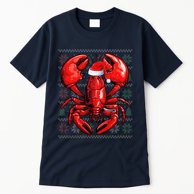 Ugly Lobster Lover Wearing Santa Hat Xmas Lobster Christmas Tall T-Shirt
