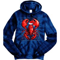 Ugly Lobster Lover Wearing Santa Hat Xmas Lobster Christmas Tie Dye Hoodie