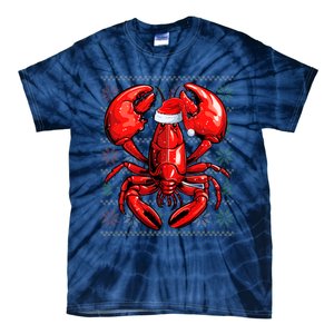 Ugly Lobster Lover Wearing Santa Hat Xmas Lobster Christmas Tie-Dye T-Shirt