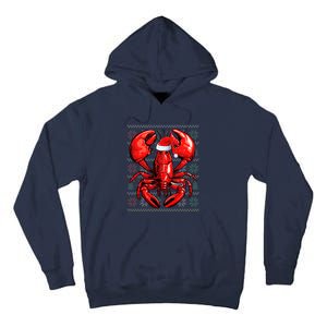 Ugly Lobster Lover Wearing Santa Hat Xmas Lobster Christmas Tall Hoodie