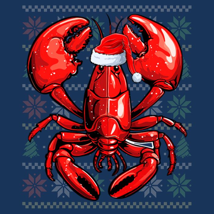 Ugly Lobster Lover Wearing Santa Hat Xmas Lobster Christmas Tank Top