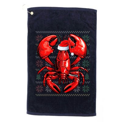 Ugly Lobster Lover Wearing Santa Hat Xmas Lobster Christmas Golf Towel