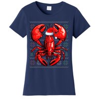 Ugly Lobster Lover Wearing Santa Hat Xmas Lobster Christmas Women's T-Shirt