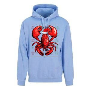 Ugly Lobster Lover Wearing Santa Hat Xmas Lobster Christmas Unisex Surf Hoodie