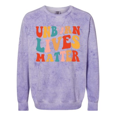 Unborn Lives Matter Anti Rights Prolife Colorblast Crewneck Sweatshirt