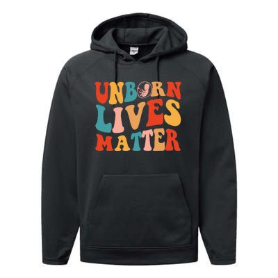 Unborn Lives Matter Anti Rights Prolife Performance Fleece Hoodie