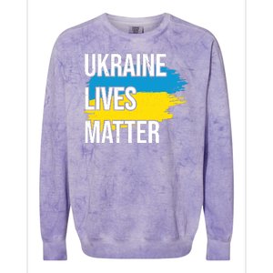 Ukraine Lives Matter Colorblast Crewneck Sweatshirt