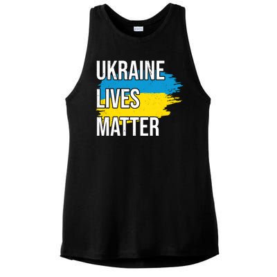 Ukraine Lives Matter Ladies PosiCharge Tri-Blend Wicking Tank