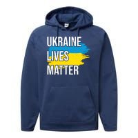 Ukraine Lives Matter Performance Fleece Hoodie