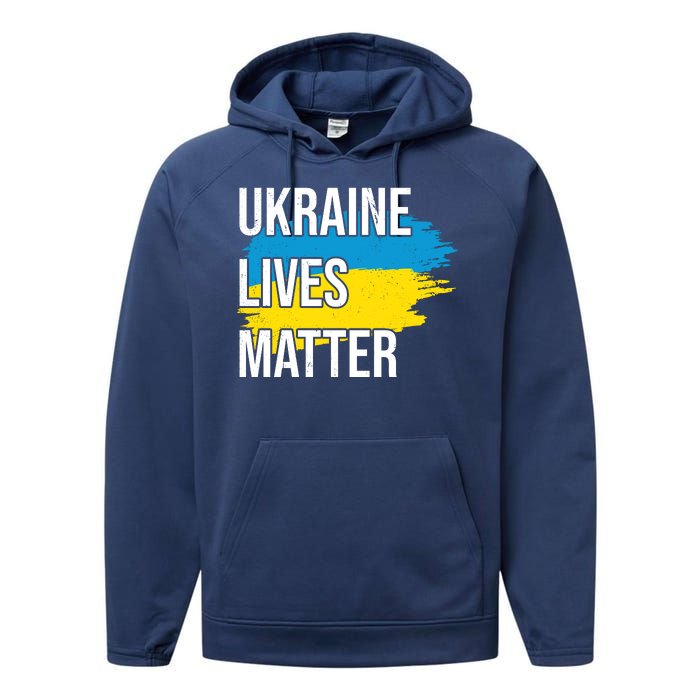 Ukraine Lives Matter Performance Fleece Hoodie