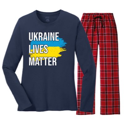 Ukraine Lives Matter Women's Long Sleeve Flannel Pajama Set 