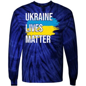 Ukraine Lives Matter Tie-Dye Long Sleeve Shirt