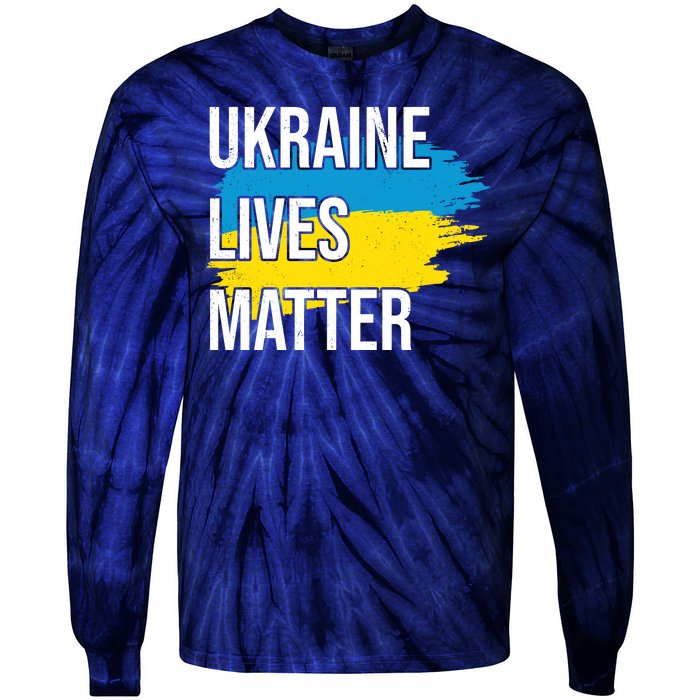 Ukraine Lives Matter Tie-Dye Long Sleeve Shirt