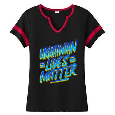 Ukrainian Lives Matter Ladies Halftime Notch Neck Tee