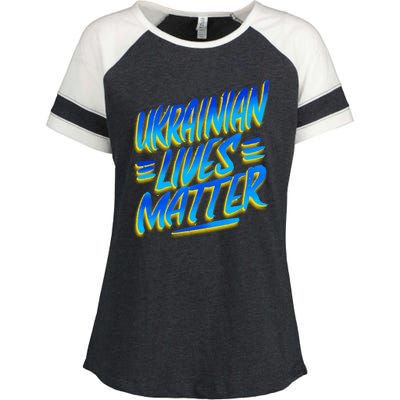 Ukrainian Lives Matter Enza Ladies Jersey Colorblock Tee