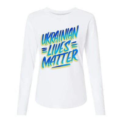 Ukrainian Lives Matter Womens Cotton Relaxed Long Sleeve T-Shirt