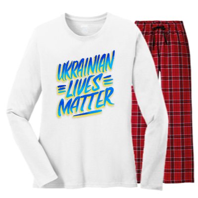 Ukrainian Lives Matter Women's Long Sleeve Flannel Pajama Set 