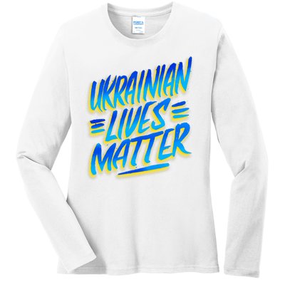 Ukrainian Lives Matter Ladies Long Sleeve Shirt