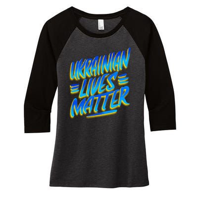 Ukrainian Lives Matter Women's Tri-Blend 3/4-Sleeve Raglan Shirt