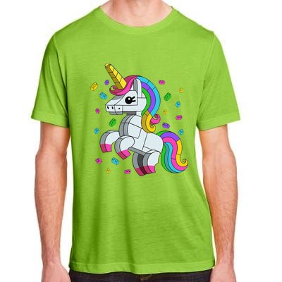 Unicorn Lover Master Builder Bricks Blocks Toy Gift Adult ChromaSoft Performance T-Shirt