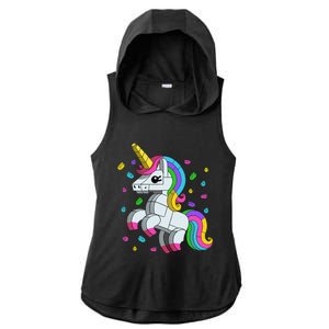 Unicorn Lover Master Builder Bricks Blocks Toy Gift Ladies PosiCharge Tri-Blend Wicking Draft Hoodie Tank