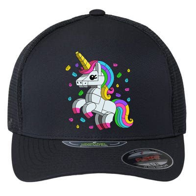 Unicorn Lover Master Builder Bricks Blocks Toy Gift Flexfit Unipanel Trucker Cap