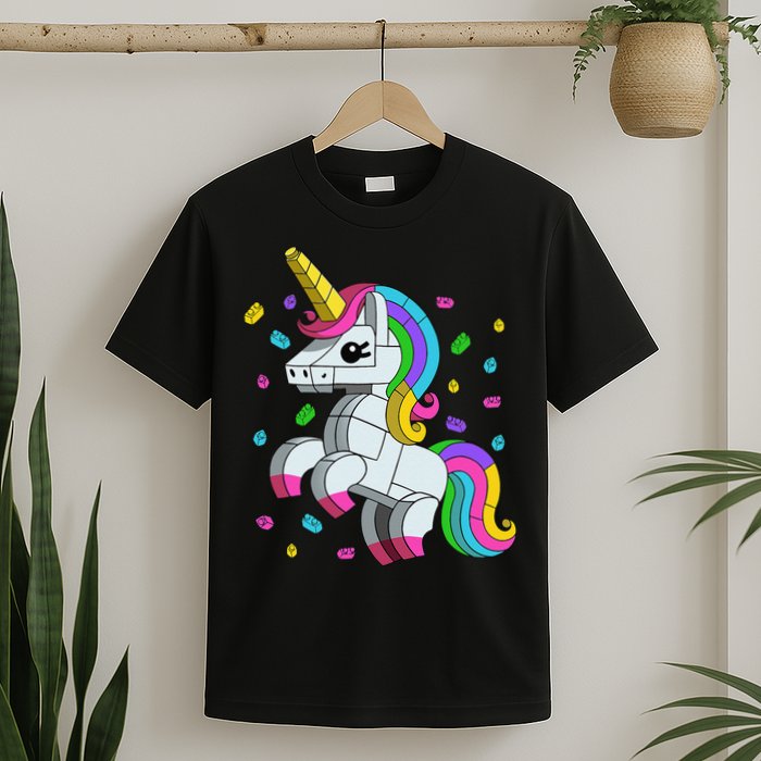 Unicorn Lover Master Builder Bricks Blocks Toy Gift T-Shirt